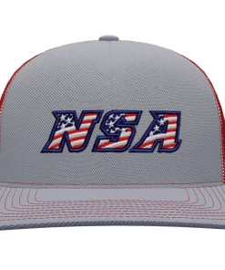 New 🤩 Pacific Headwear NSA Flag Series Heather Red Snapback Hat: 104S-HERD 😀