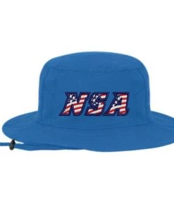 New ❤️ Pacific Headwear NSA Flag Series Bucket Hat: 1944B-ROYAL 🧨