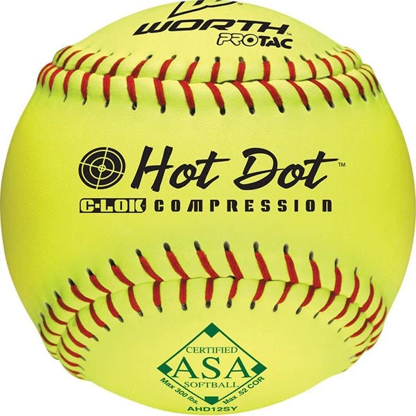 Discount 😍 Worth ASA Hot Dot 11" 52/300 Synthetic Slowpitch Softballs: AHD11SY 🌟 3 Discount 😍 Worth ASA Hot Dot 11" 52/300 Synthetic Slowpitch Softballs: AHD11SY 🌟