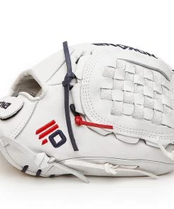 Best Pirce ✔️ Nokona American KIP 12.5" Fastpitch Glove: A-V1250-WH 👍 -BaseBallBat Official Shop A White V1250C nokona ballglove 4