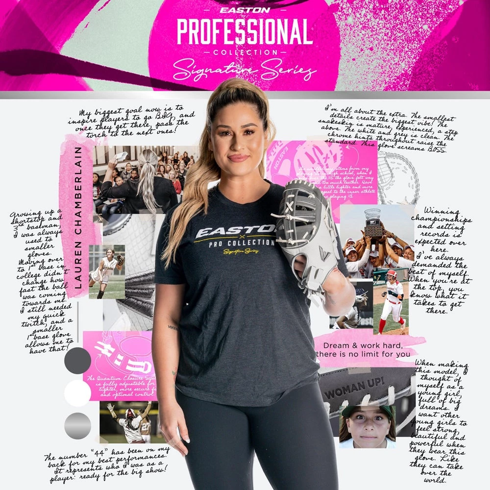 Flash Sale ❤️ Easton Lauren Chamberlain Professional Collection Signature Series 12.5" Fastpitch First Base Mitt: LC44 ⭐ 6 Flash Sale ❤️ Easton Lauren Chamberlain Professional Collection Signature Series 12.5" Fastpitch First Base Mitt: LC44 ⭐ - Image 4