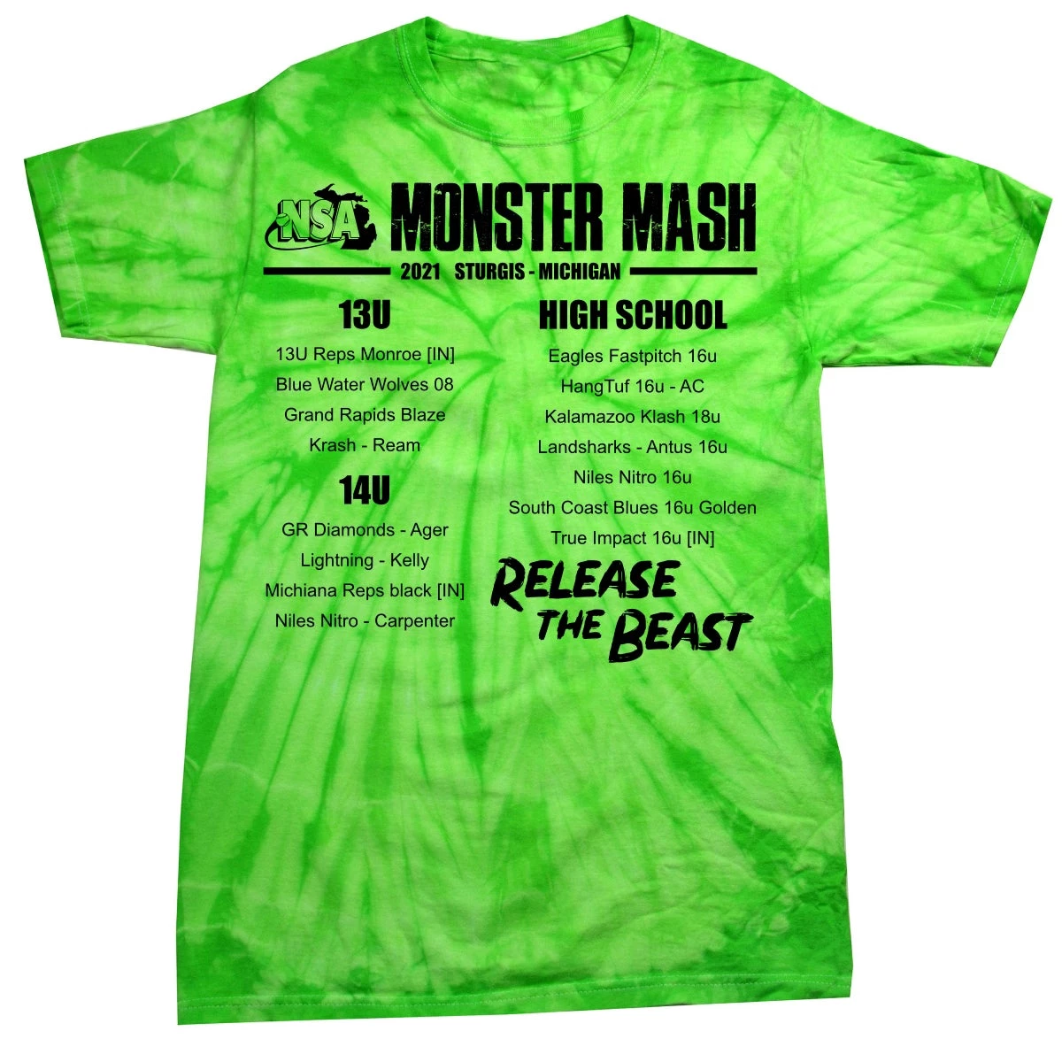 Discount ๐ DSG Apparel 2021 NSA Monster Mash Fastpitch Tournament T-Shirt ๐ 4 Discount ๐ DSG Apparel 2021 NSA Monster Mash Fastpitch Tournament T-Shirt ๐ - Image 2
