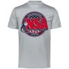 Best Sale ⭐ DSG Apparel National Softball Association NSA Dry Fit Silver Short Sleeve Shirt ✔️ -BaseBallBat Official Shop NSAFLAGLOGO2COLOR RedNavyonSilver2