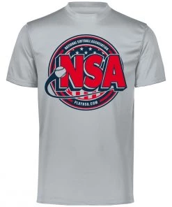 Best Sale ⭐ DSG Apparel National Softball Association NSA Dry Fit Silver Short Sleeve Shirt ✔️