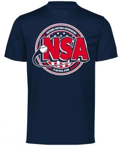 New 🎁 DSG Apparel National Softball Association NSA Dry Fit Navy Short Sleeve Shirt ⭐