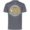 Promo 💯 DSG Apparel National Softball Association NSA Dry Fit Charcoal Short Sleeve Shirt 😍 -BaseBallBat Official Shop NSAFLAGLOGO2COLOR VegasGoldWhiteCharcoal