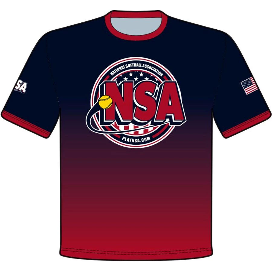 New 🤩 DSG Apparel National Softball Association NSA Fade Sublimated Short Sleeve Shirt 👏 3 New 🤩 DSG Apparel National Softball Association NSA Fade Sublimated Short Sleeve Shirt 👏