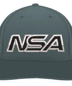 Cheapest 🔥 Pacific Headwear NSA Outline Series Graphite Flex Fit Hat: 404M-GRAPHITE 🎁