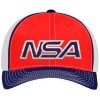 Discount ⭐ Pacific Headwear NSA Outline Series Red/Navy Flex Fit Hat: 404M-RDWHNV ✨ -BaseBallBat Official Shop NSARedWhiteNavy