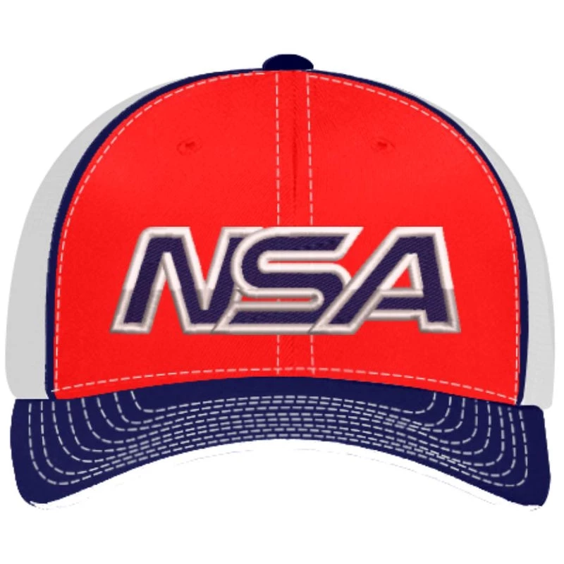 Discount ⭐ Pacific Headwear NSA Outline Series Red/Navy Flex Fit Hat: 404M-RDWHNV ✨ 3 Discount ⭐ Pacific Headwear NSA Outline Series Red/Navy Flex Fit Hat: 404M-RDWHNV ✨