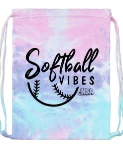 Deals 👏 DSG Apparel National Softball Association NSA Softball Vibes Tie Dye Drawstring Bag ✔️ -BaseBallBat Official Shop SOFTBALLVIBESTDBAGCURVEScottoncandy