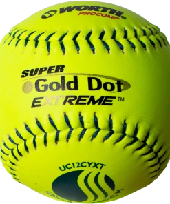 New 🤩 Worth USSSA Super Gold Dot Extreme Classic M 12" 40/325 Composite Slowpitch Softballs: UC12CYXT 🧨