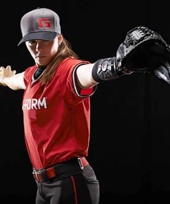 Promo 🤩 G-Form Pro Wrist Guard: WG0102 ❤️ -BaseBallBat Official Shop baseball wrist guard black red shown worn 4