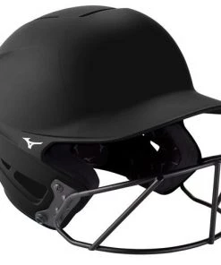 Outlet ⭐ Mizuno F6 Solid Fastpitch Batting Helmet with Mask: 380395 / 380397 ❤️