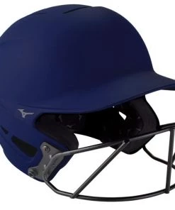 Outlet ⭐ Mizuno F6 Solid Fastpitch Batting Helmet with Mask: 380395 / 380397 ❤️ -BaseBallBat Official Shop f navy v